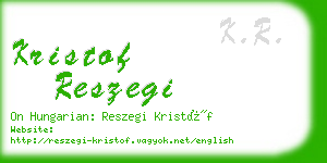 kristof reszegi business card